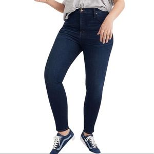 MADEWELL high rise 10” skinny dark wash jean 33